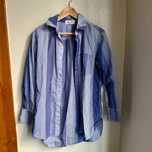 Alex mill blue stripe button up